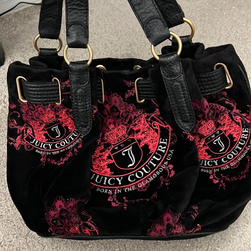 Black velour Juicy Couture purse